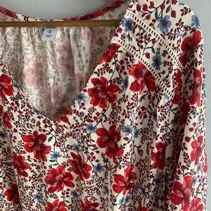 Old Navy Red Blues floral XL dress